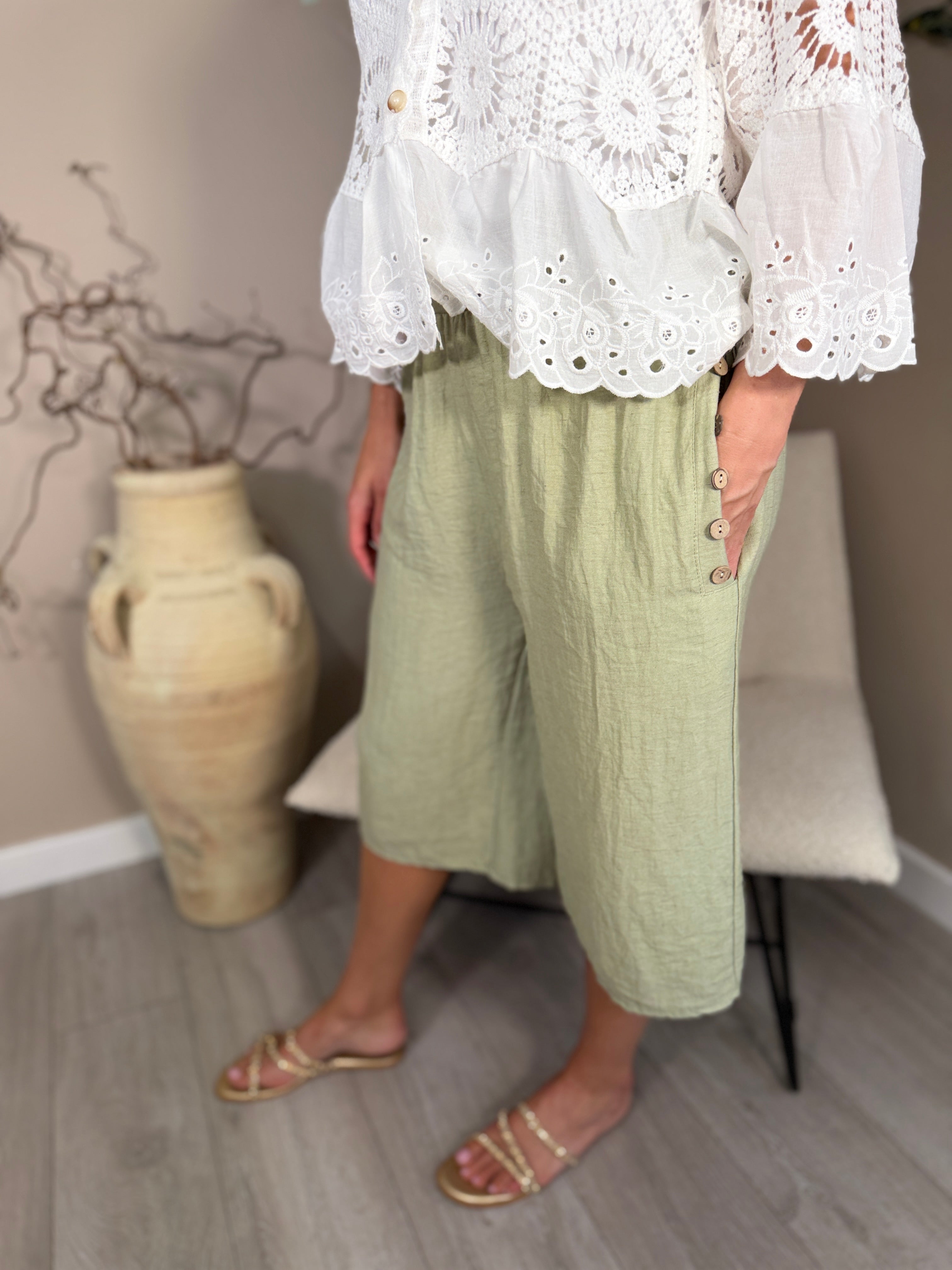 Palma Button Bermuda Shorts