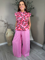 Roma Linen Wide Leg Trousers