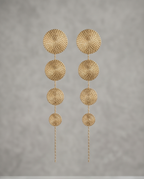 Gold Disc Drop Earrings