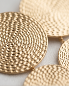 Gold Disc Drop Earrings