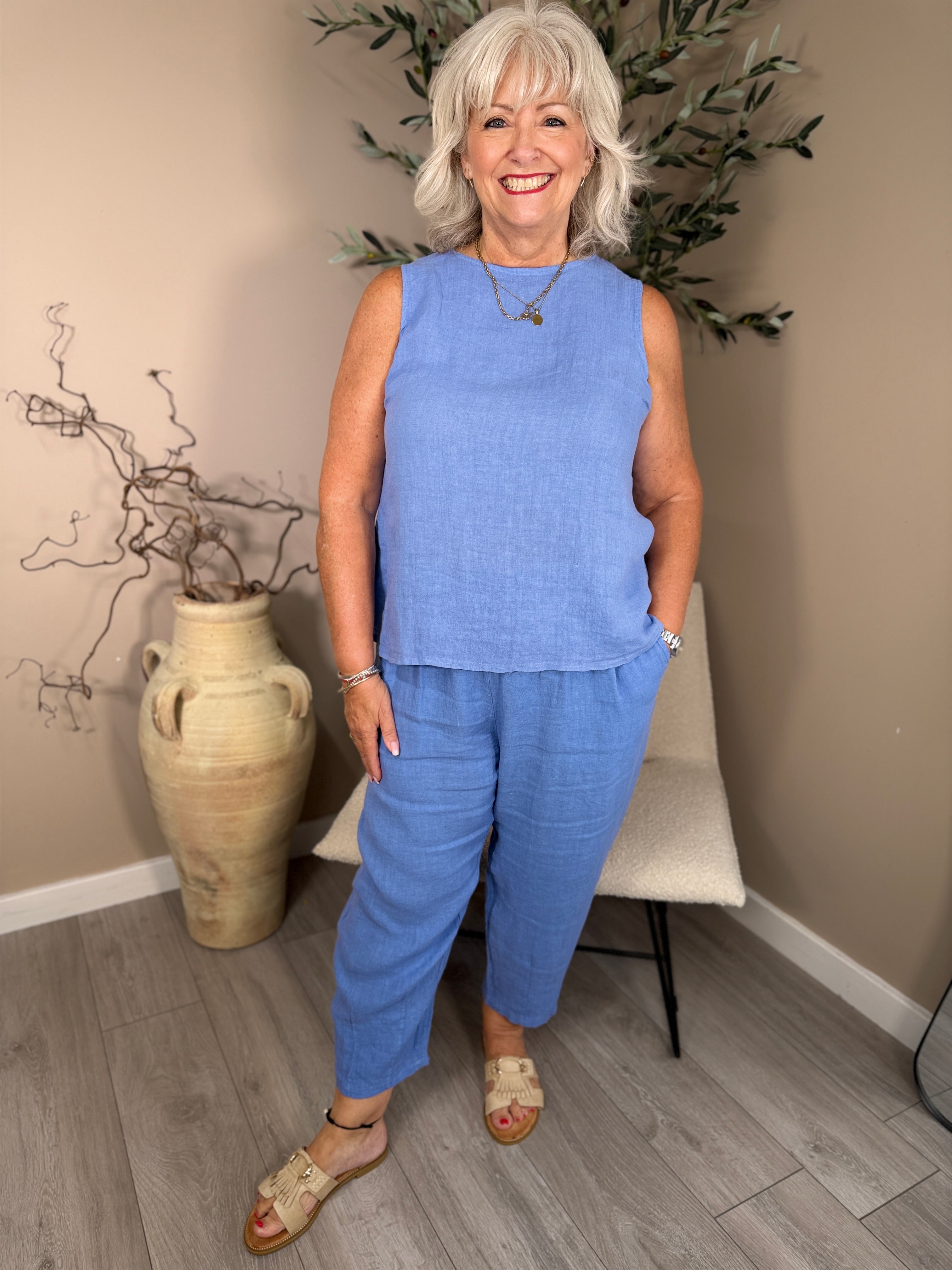 Roma Linen Barrel Trousers