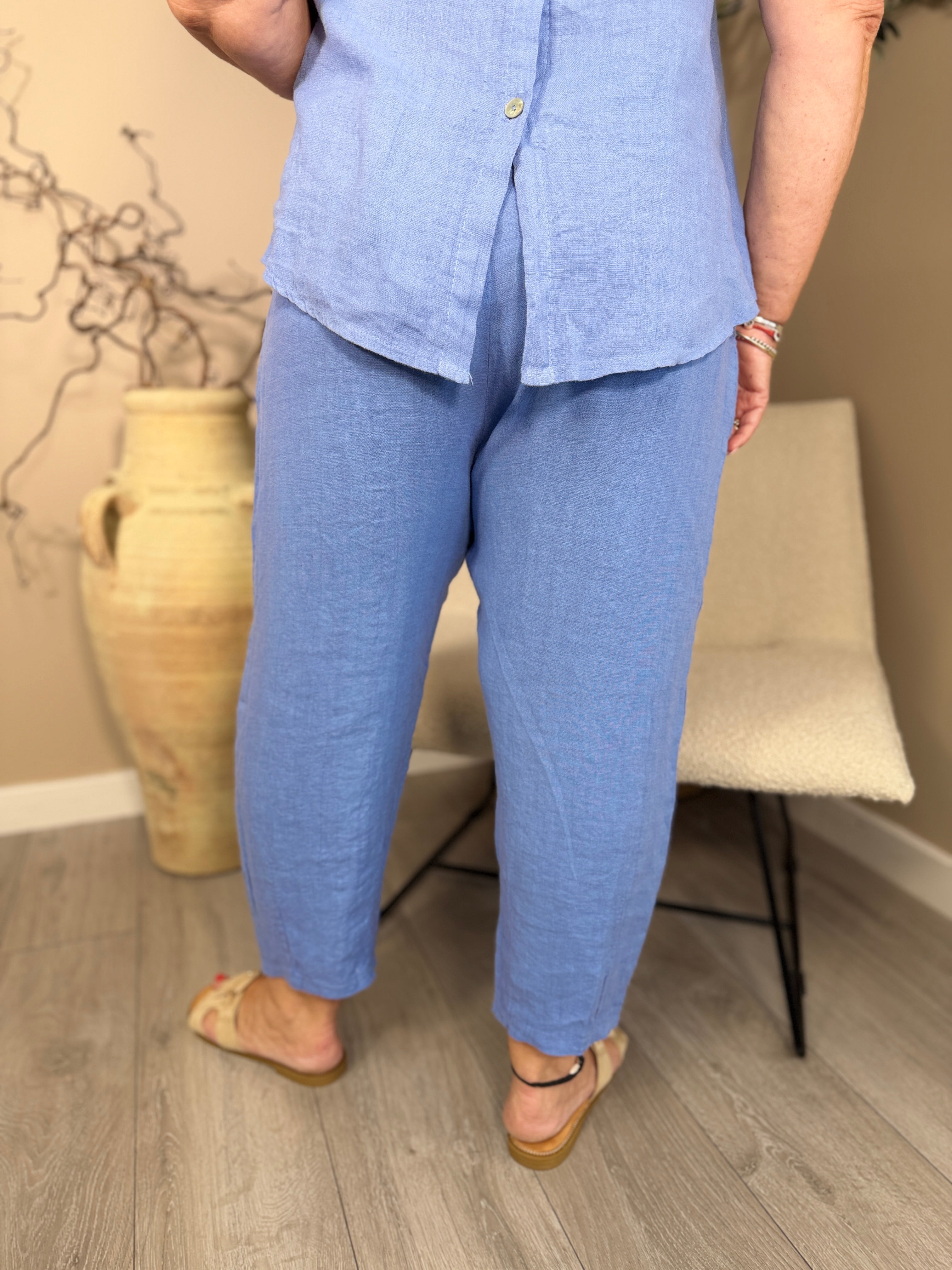 Roma Linen Barrel Trousers