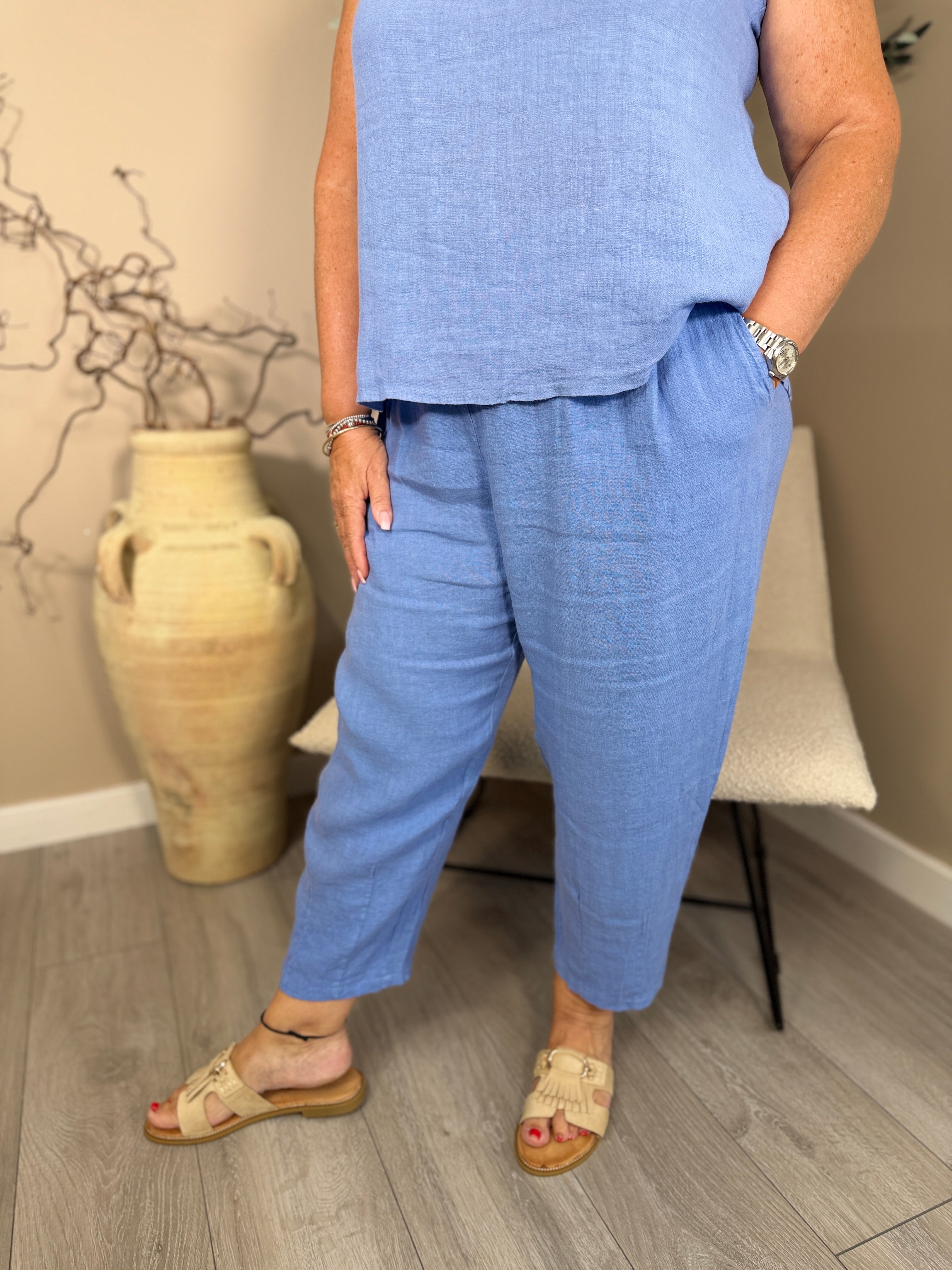 Roma Linen Barrel Trousers