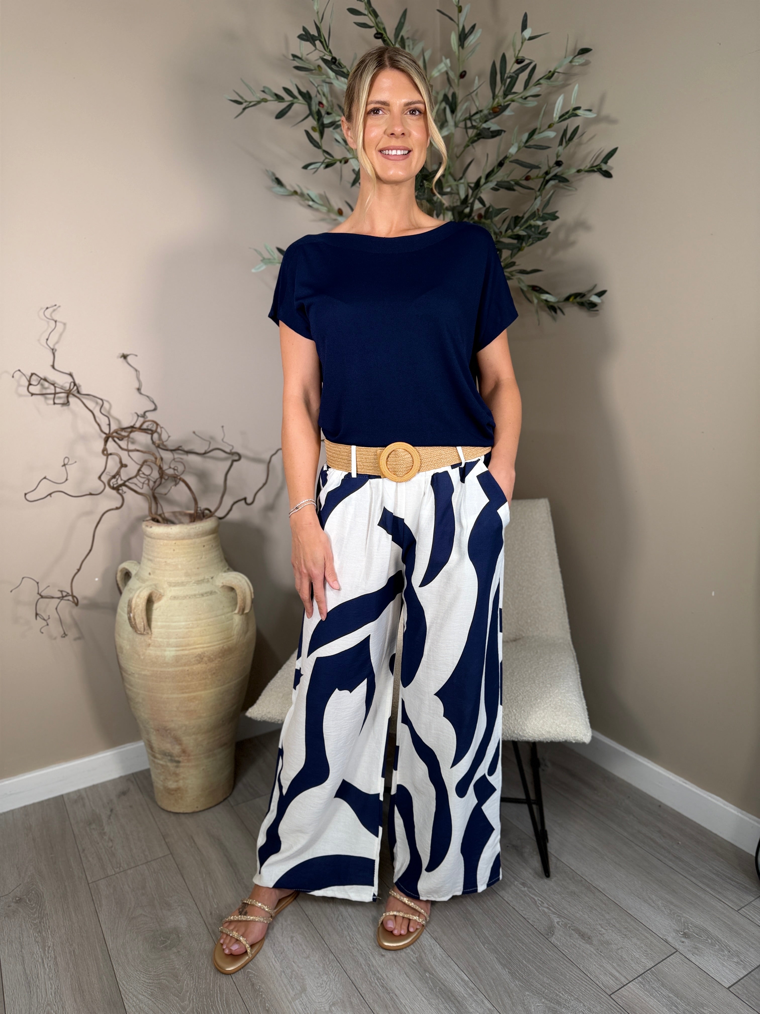 Kos Blue & White Trousers