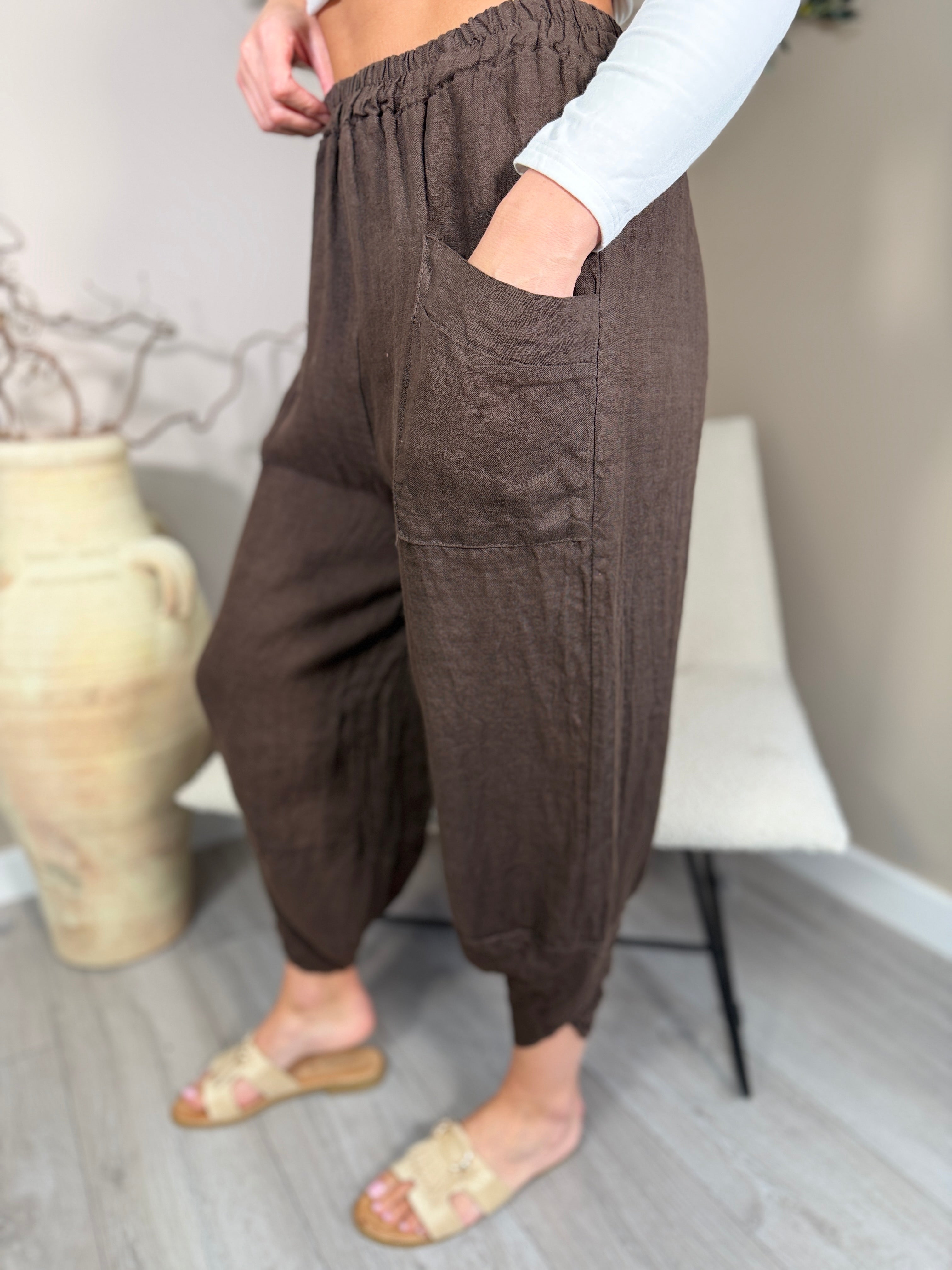 Roma Linen Pocket Trousers