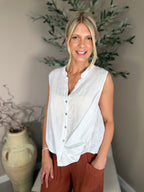 Roma Linen Twist Front Shirt