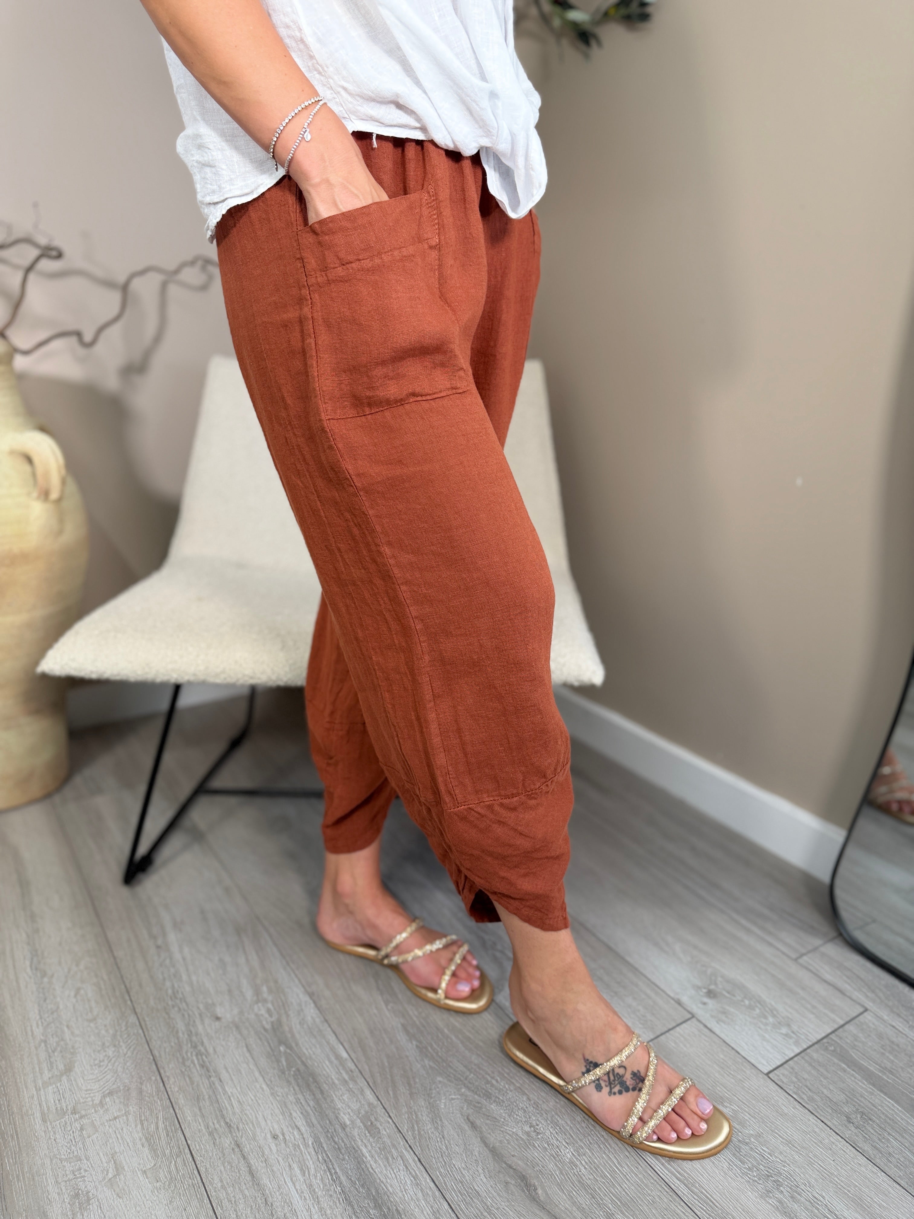 Roma Linen Pocket Trousers