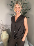 Roma Linen Twist Front Shirt
