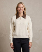 Knightsbridge PU Collar Knit
