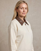 Knightsbridge PU Collar Knit