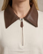 Knightsbridge PU Collar Knit