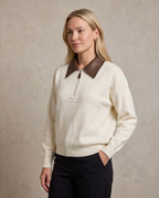 Knightsbridge PU Collar Knit