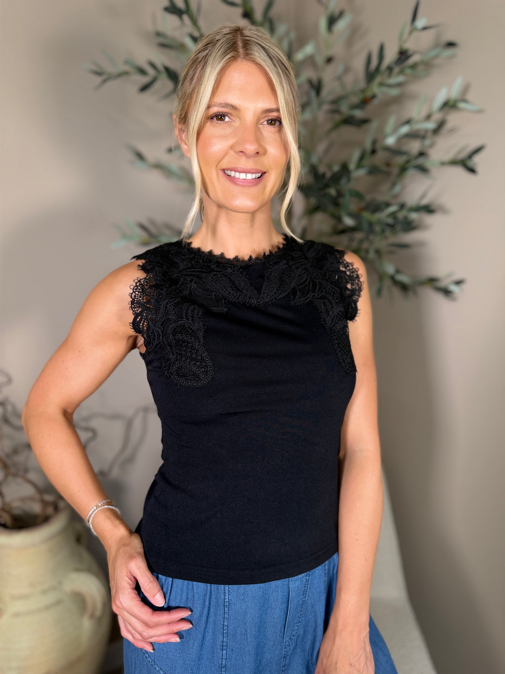 Marbs Lace Trim Vest