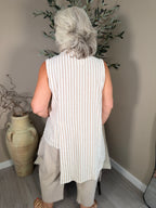Como Striped Longline Waistcoat