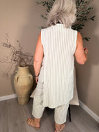 Como Striped Longline Waistcoat