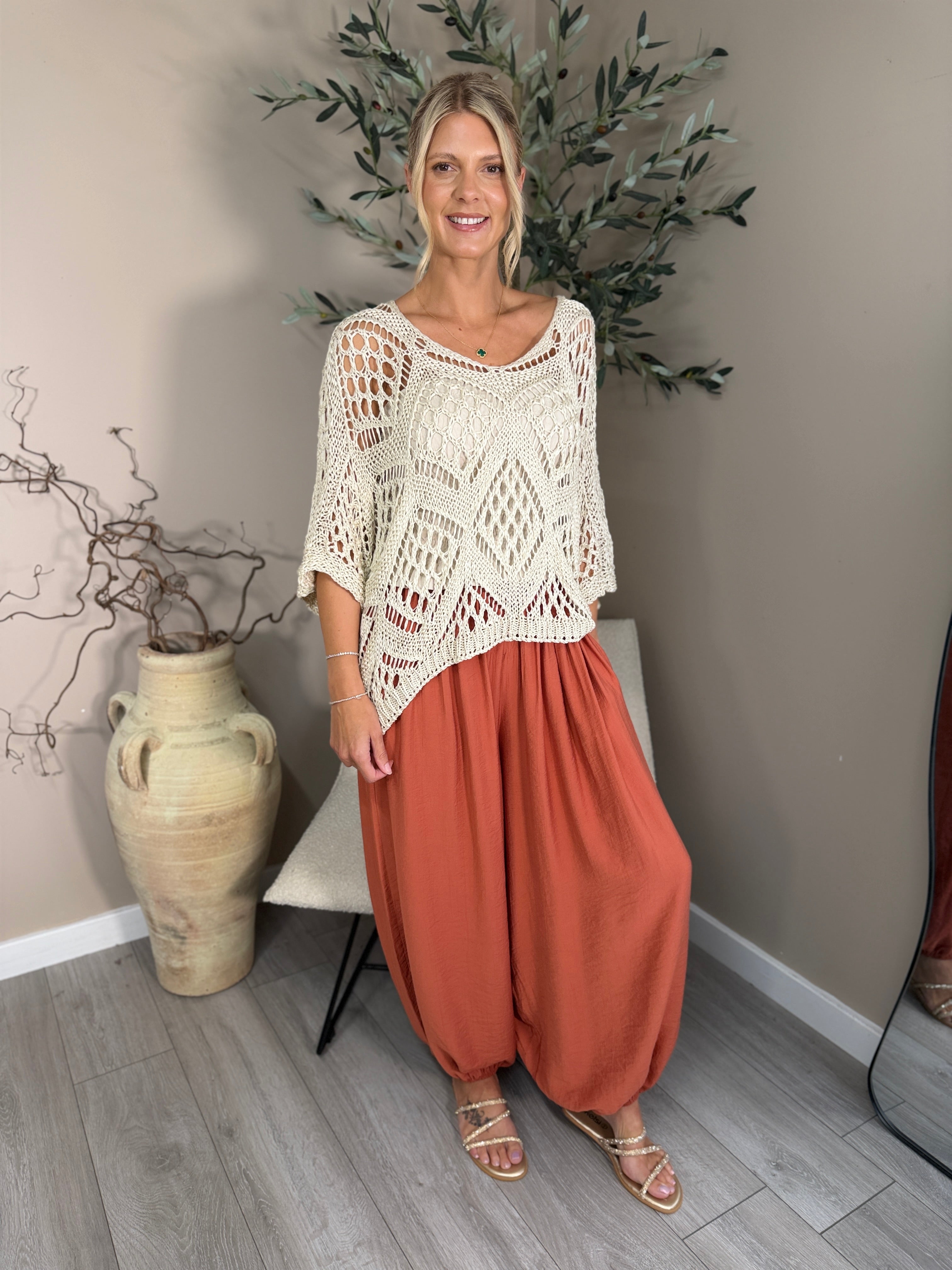 Monaco Button Harem Trousers