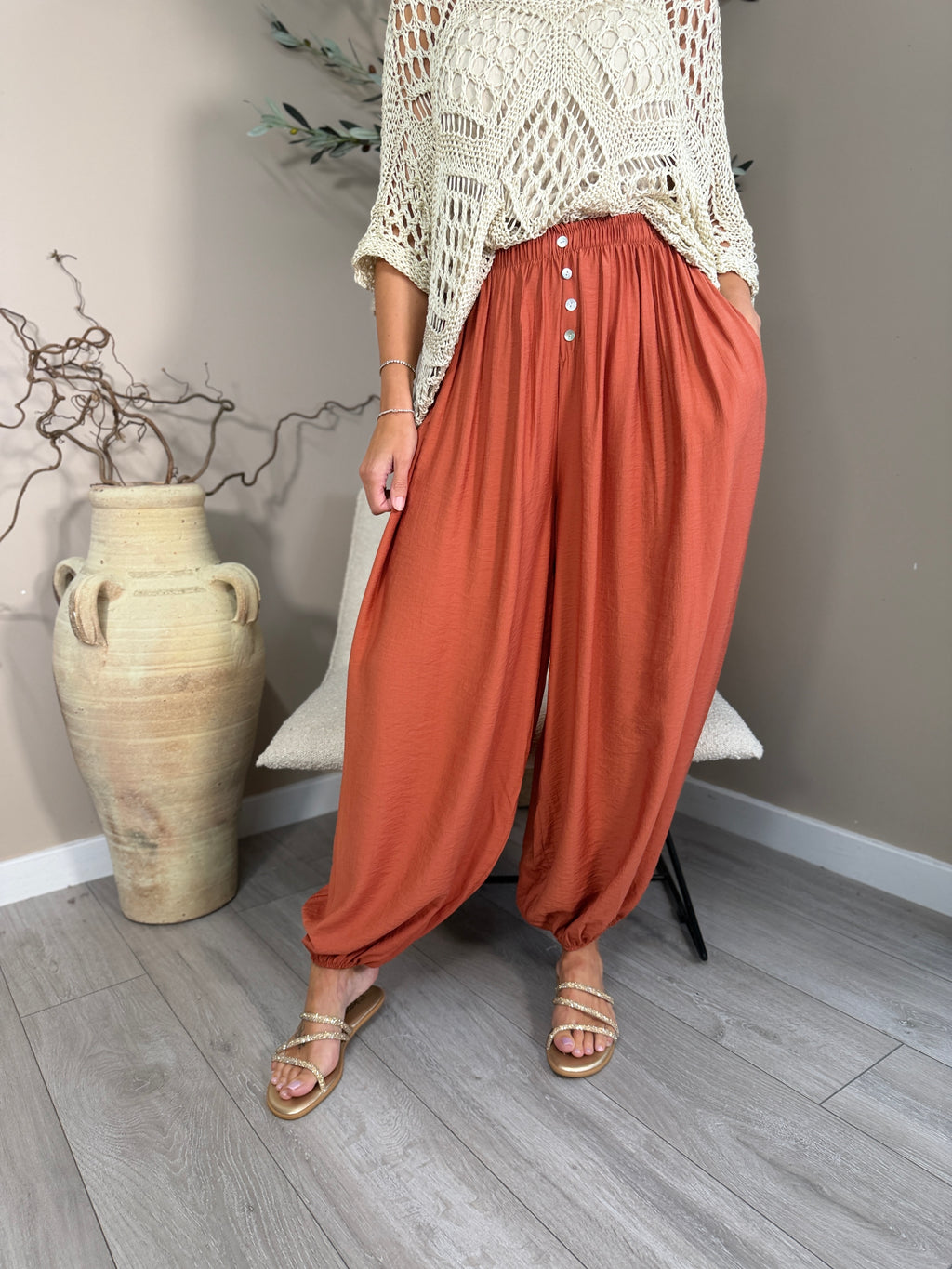 Monaco Button Harem Trousers