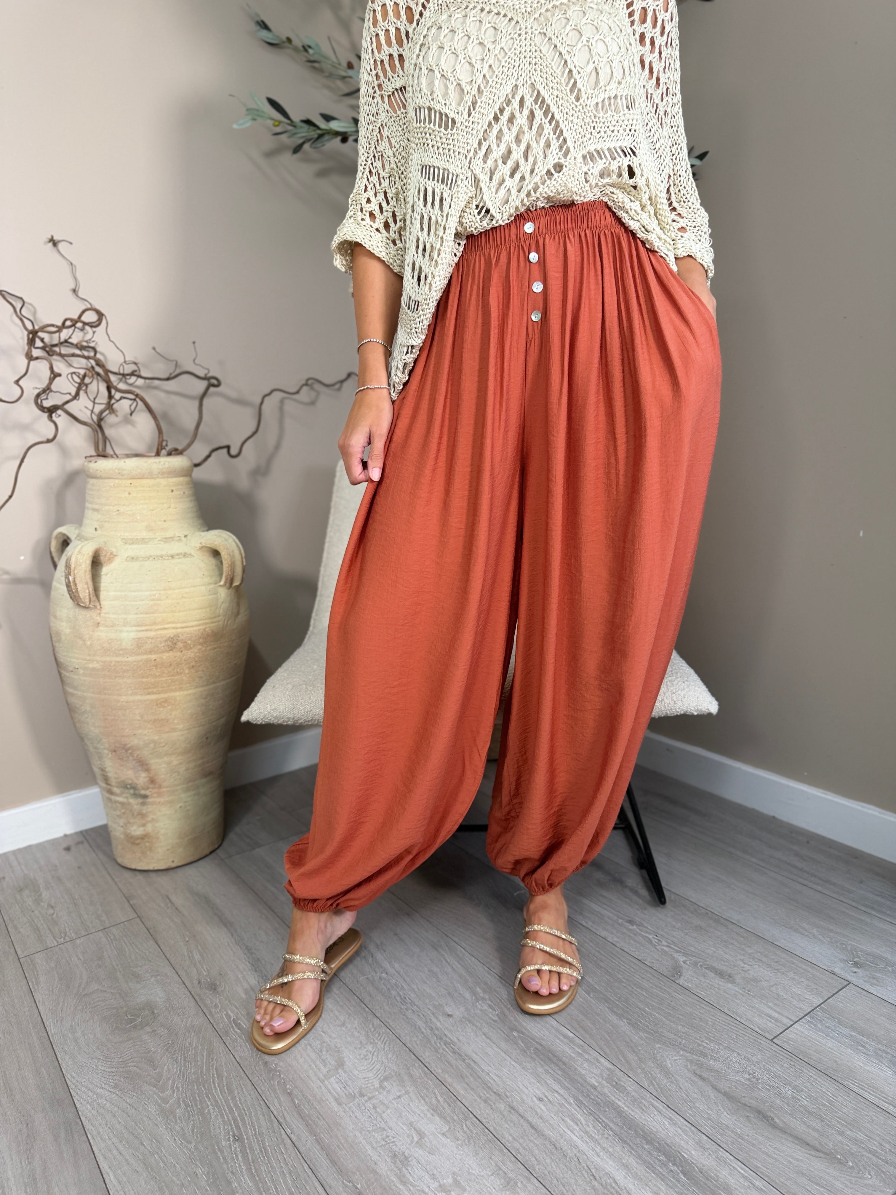 Monaco Button Harem Trousers