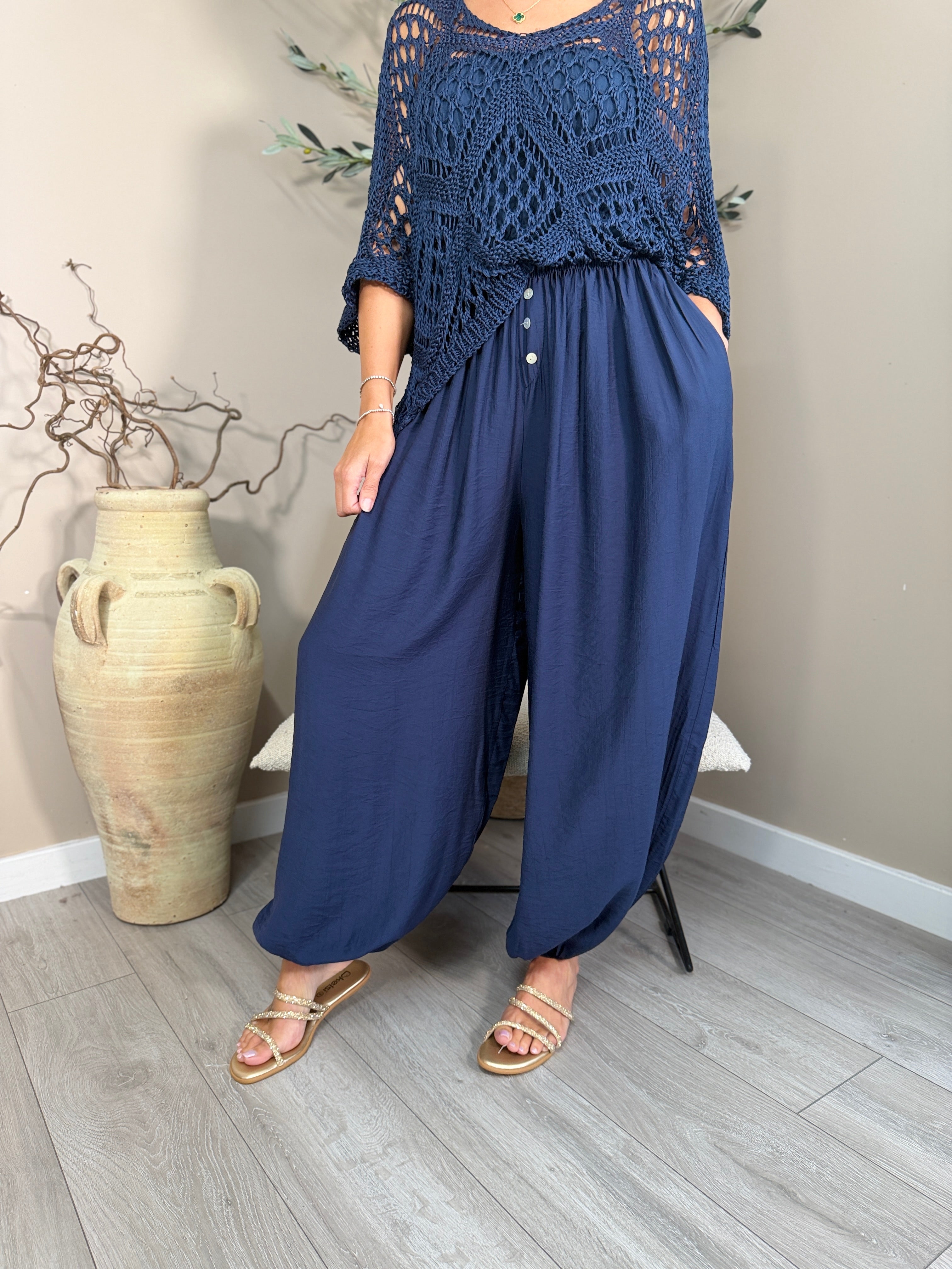 Monaco Button Harem Trousers