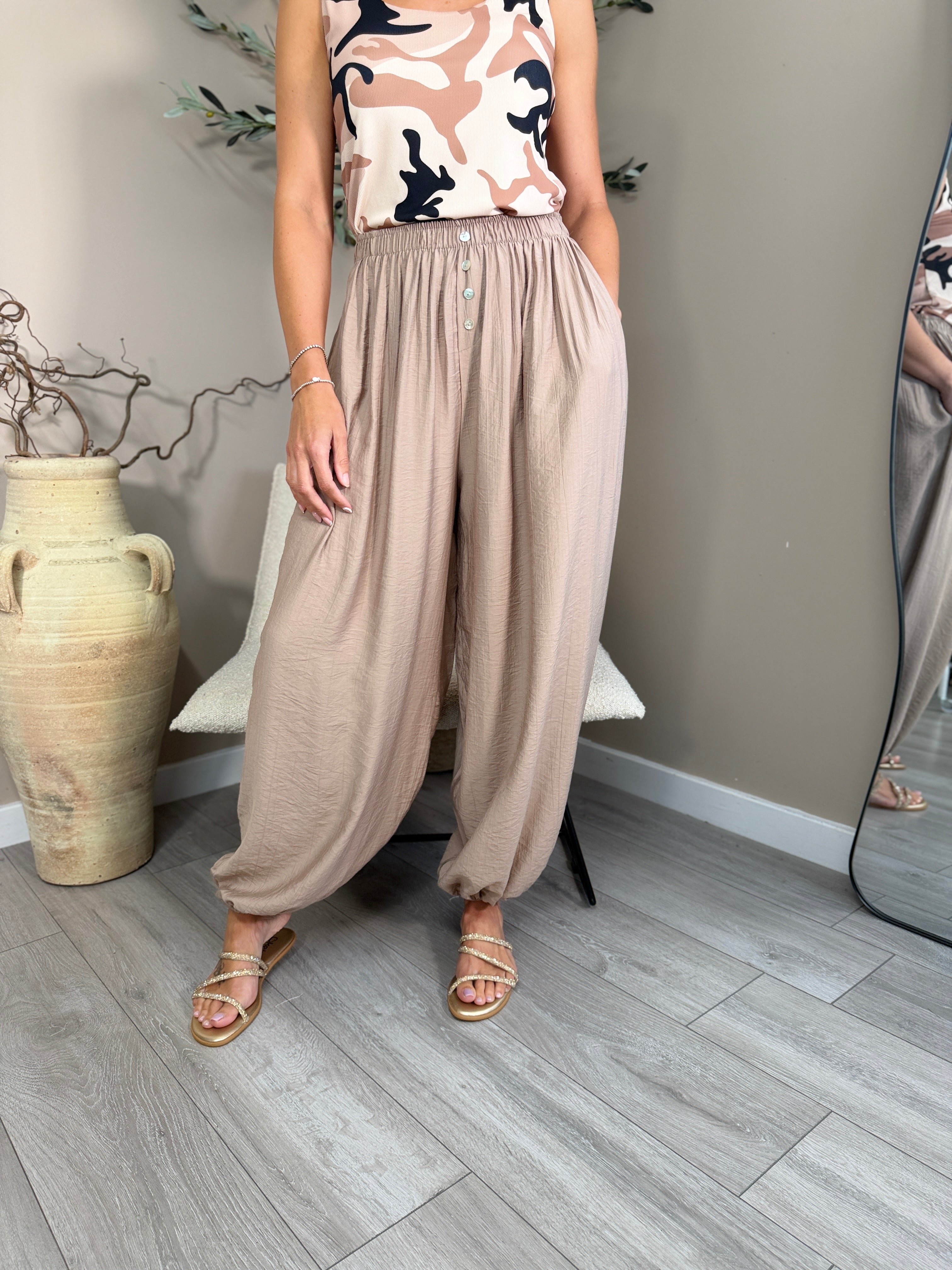 Monaco Button Harem Trousers