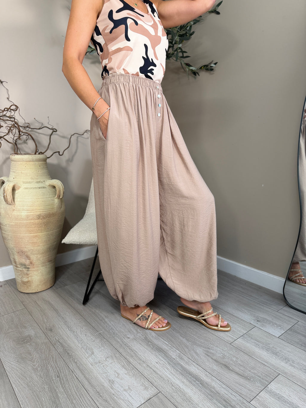 Monaco Button Harem Trousers