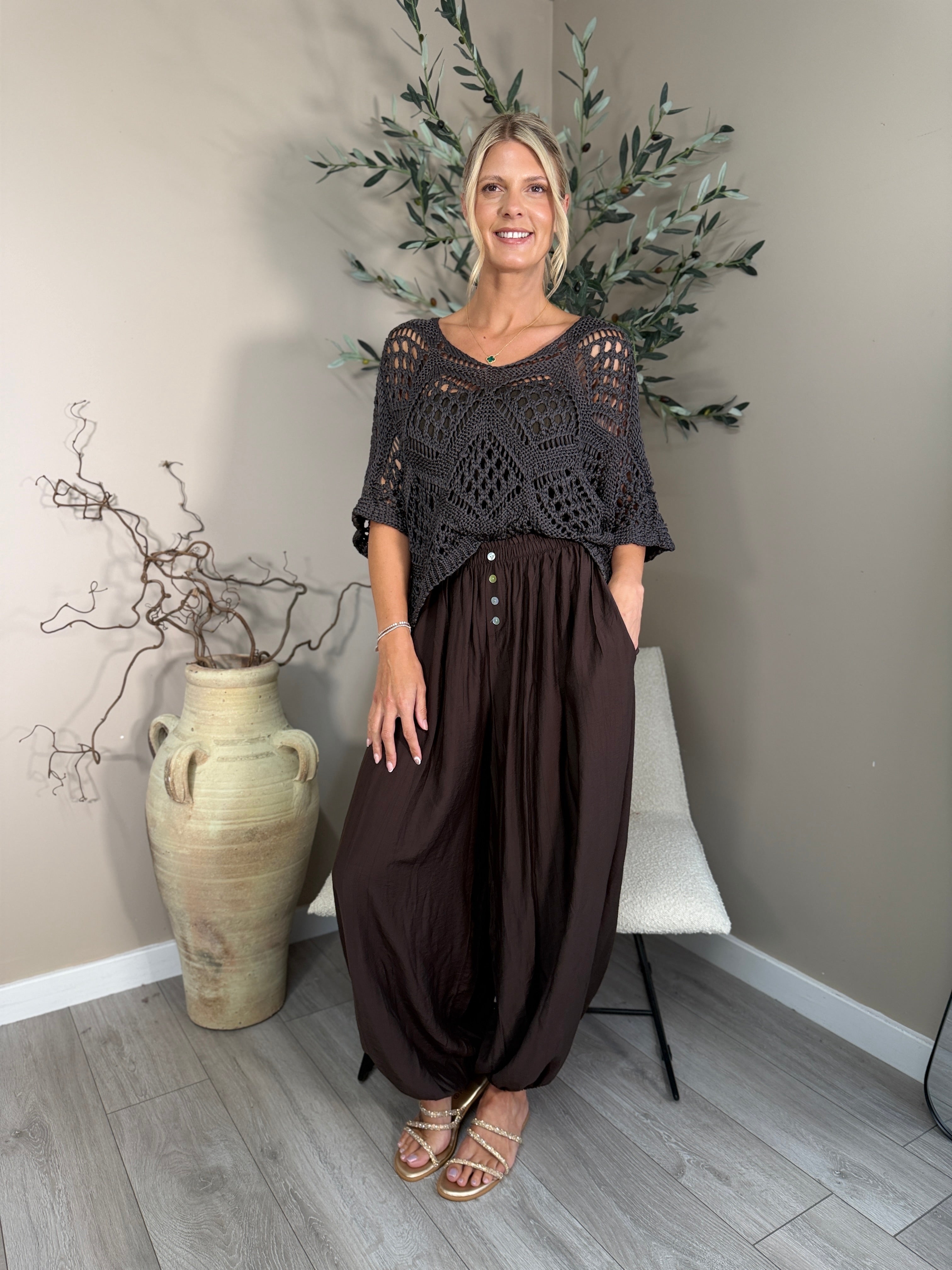 Monaco Button Harem Trousers