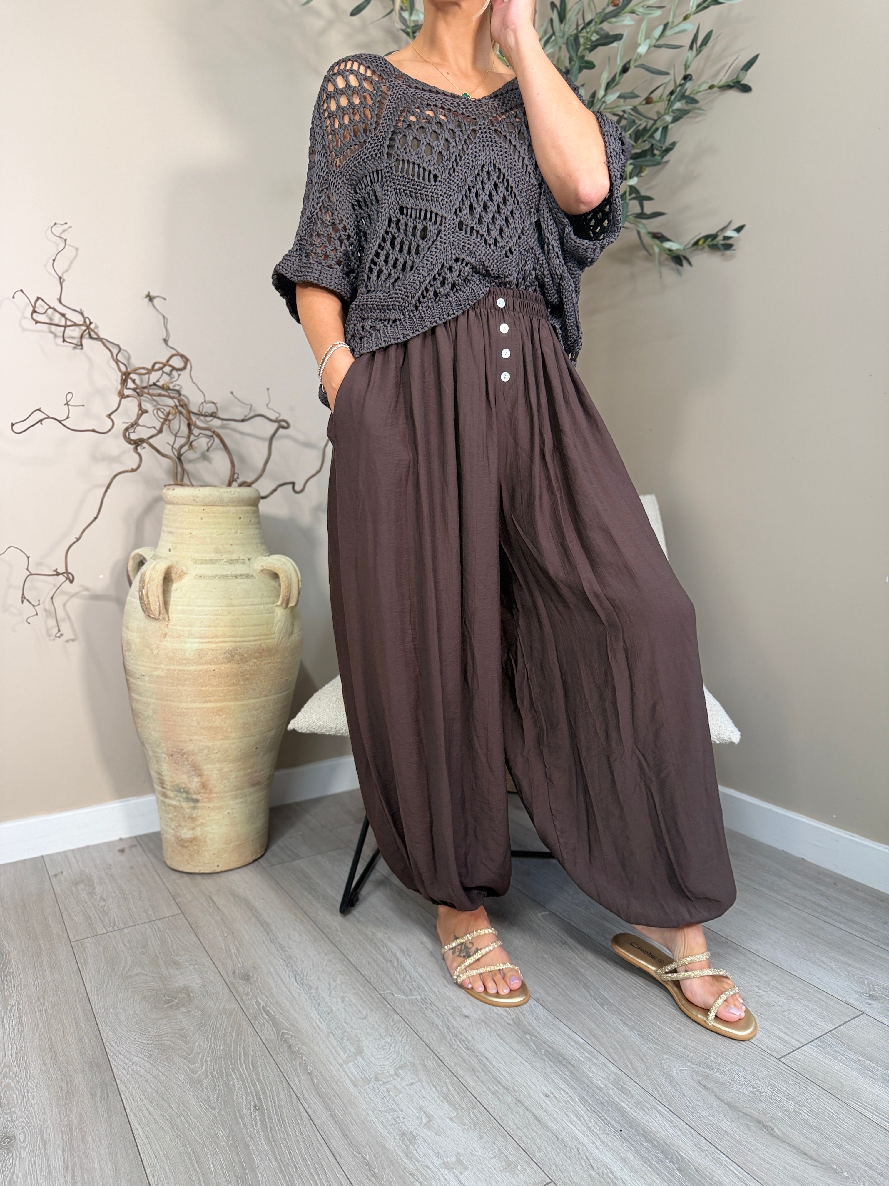 Monaco Button Harem Trousers