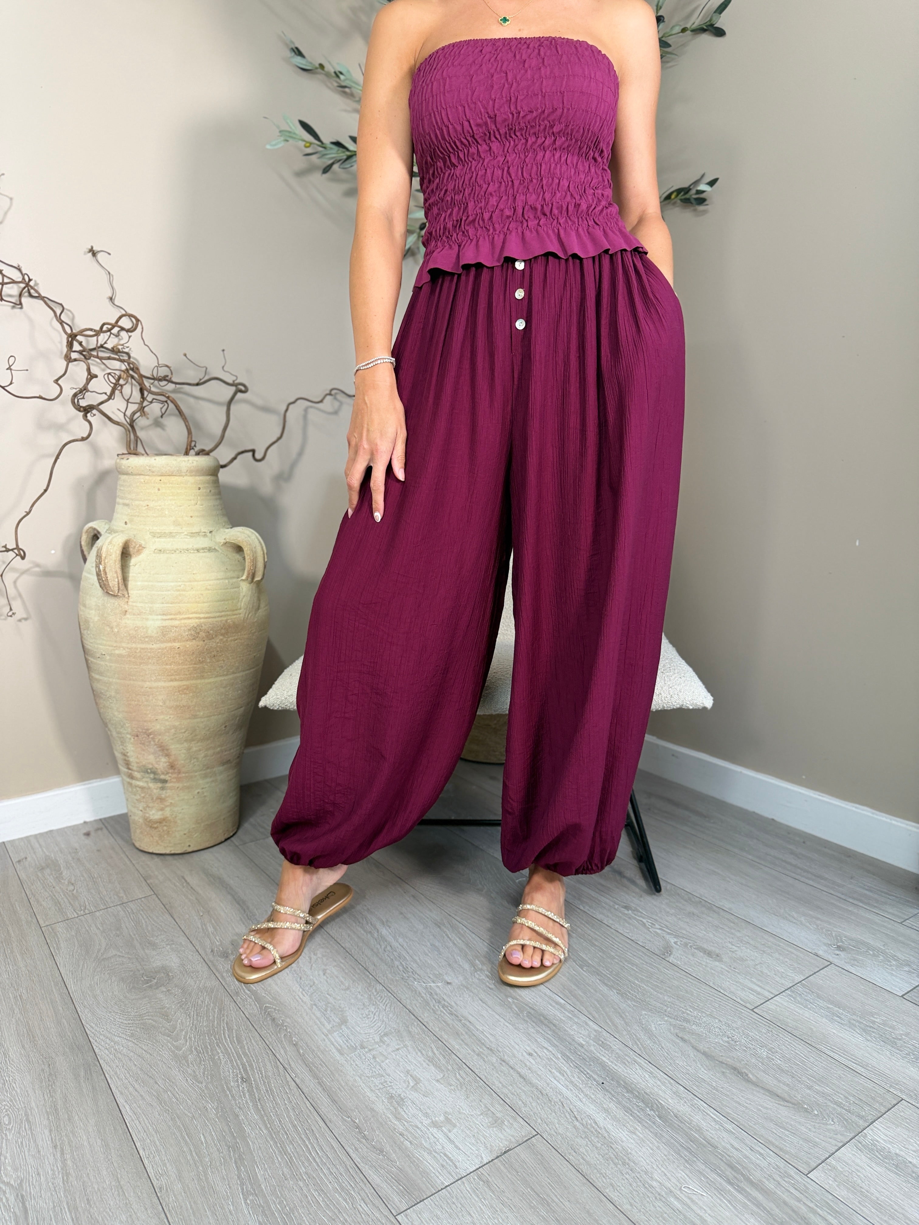 Monaco Button Harem Trousers