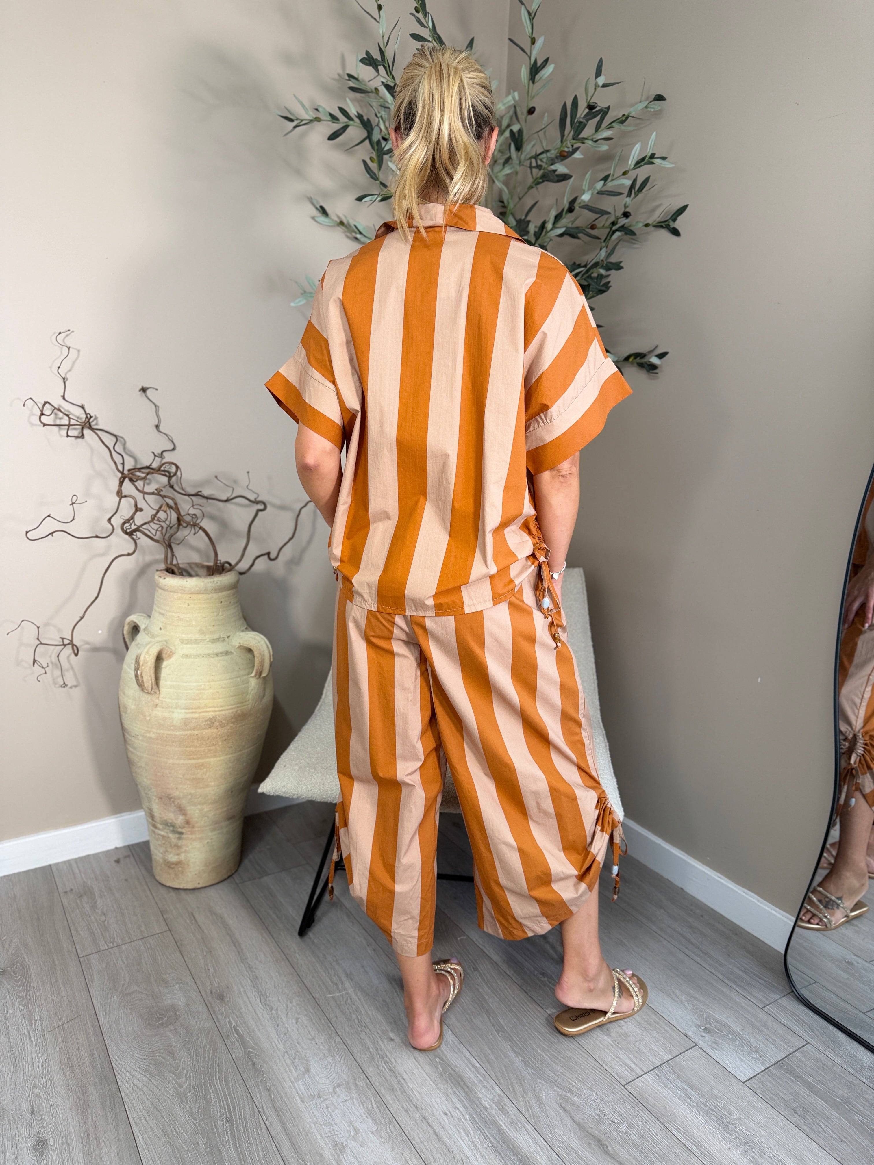 Portland Drawsting Stripe Top