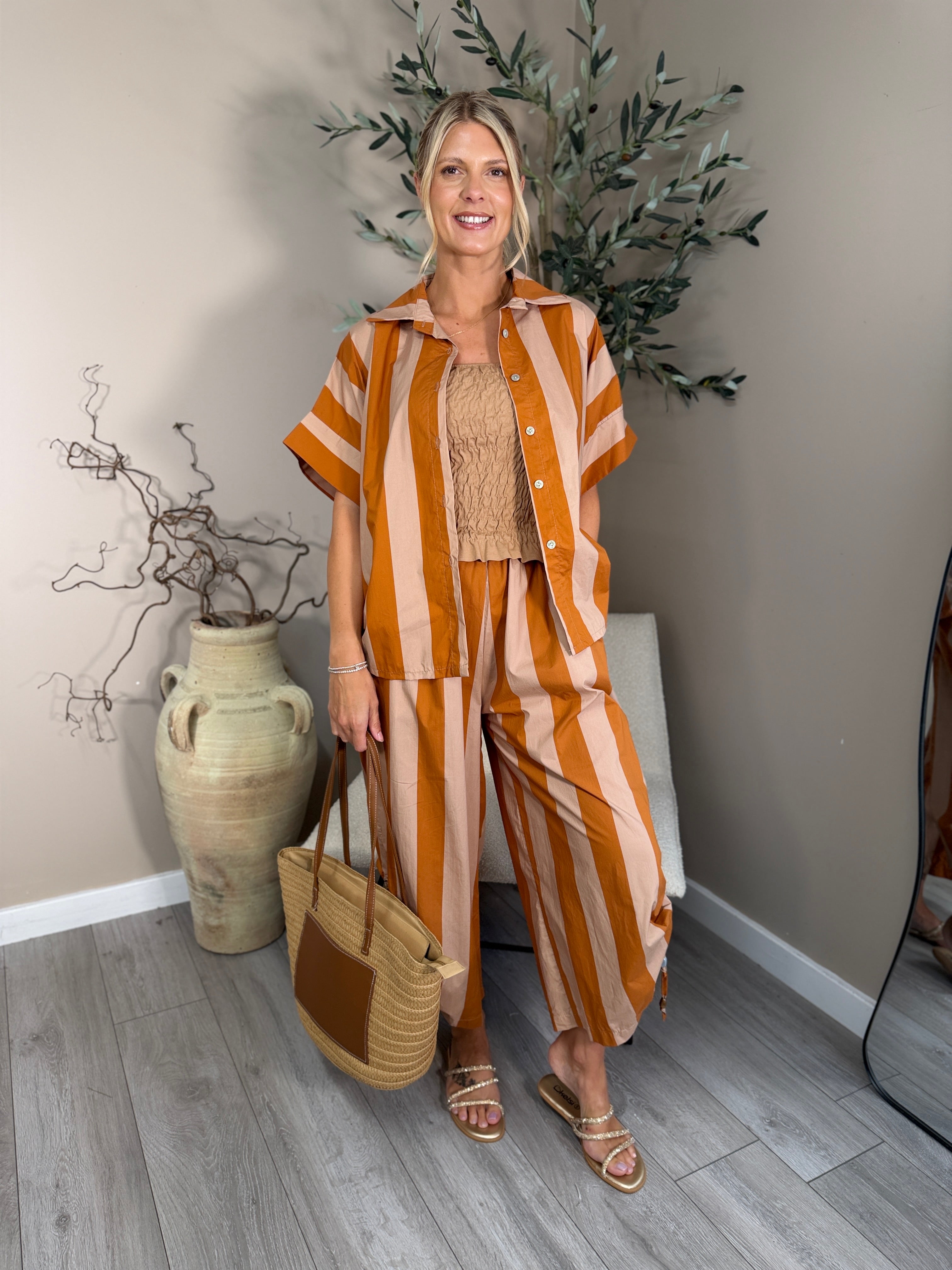 Portland Drawsting Stripe Top