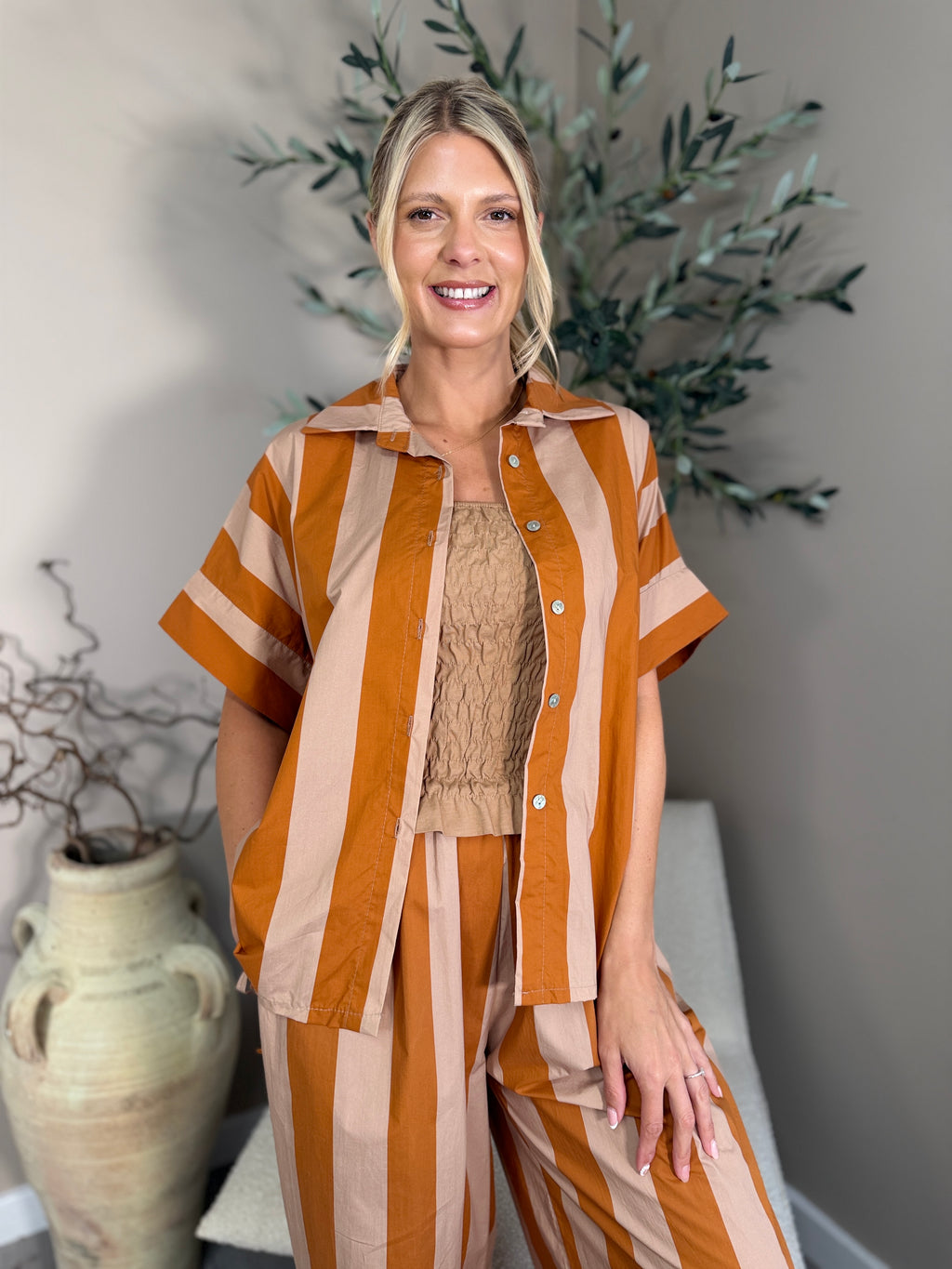 Portland Drawsting Stripe Top
