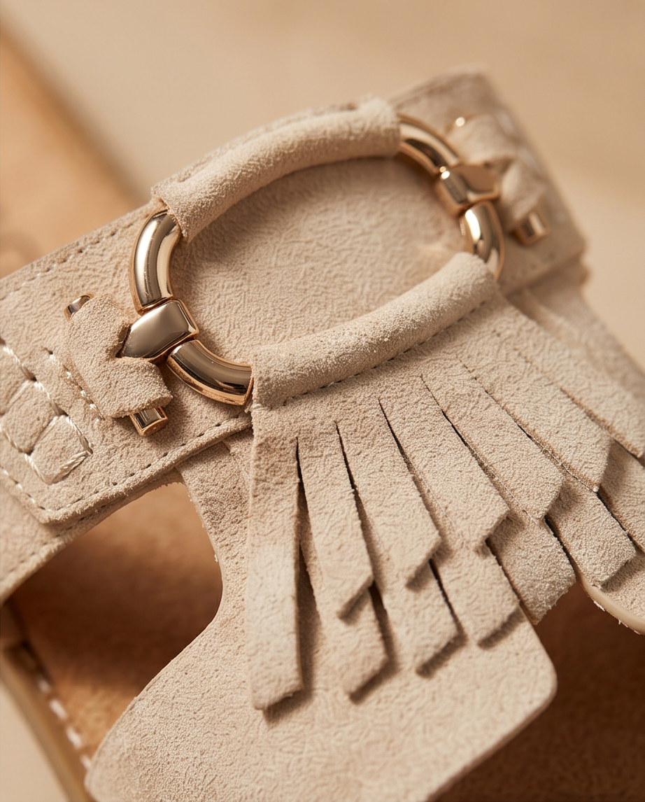 Fringed Mule Sandals