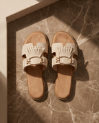 Fringed Mule Sandals