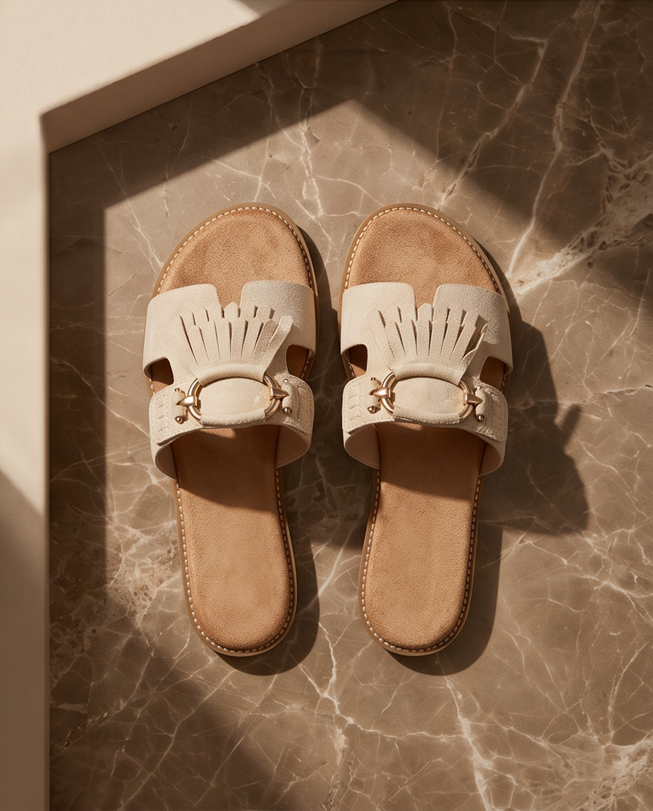 Fringed Mule Sandals
