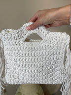 Mykonos Fringed Crochet Bag