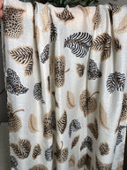 Chocolate Leaf Print Scarf