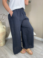 Roma Linen Wide Leg Trousers