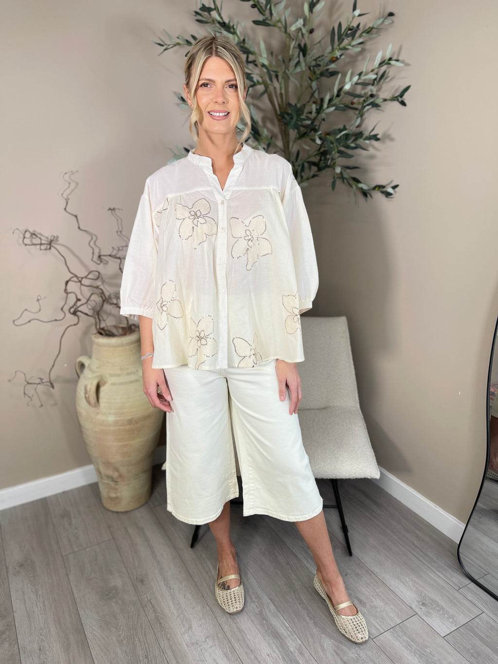 Harlow Sequin Embroidered Blouse