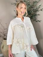 Harlow Sequin Embroidered Blouse