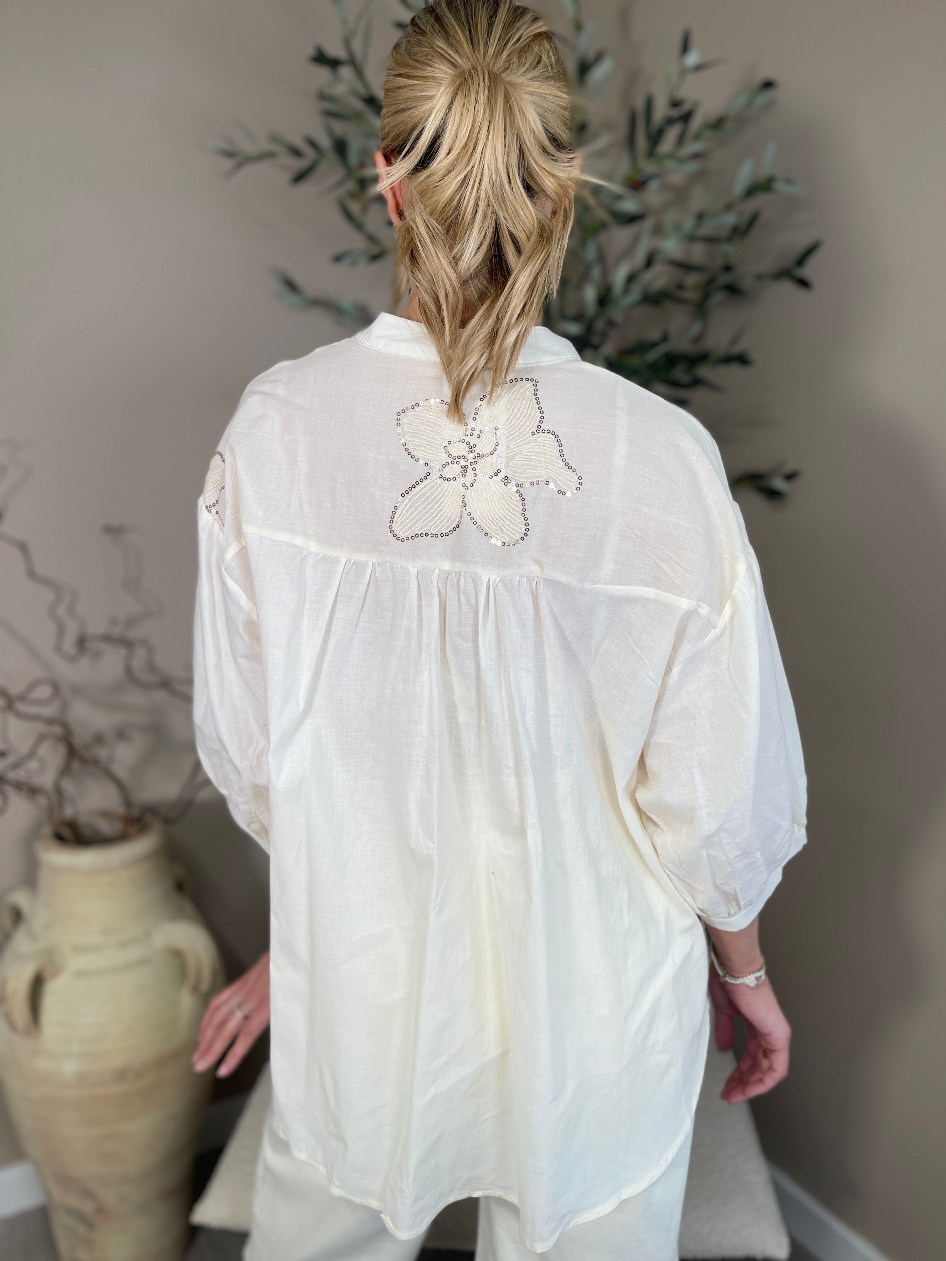 Harlow Sequin Embroidered Blouse