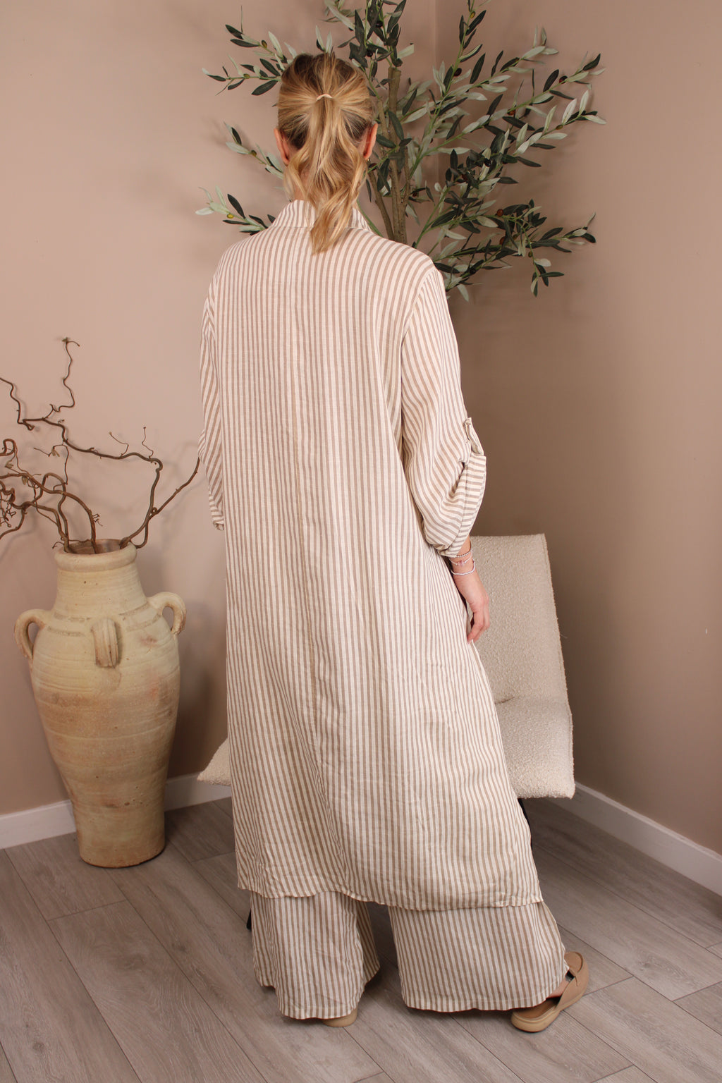 Hamptons Linen Stripe Shirt Dress