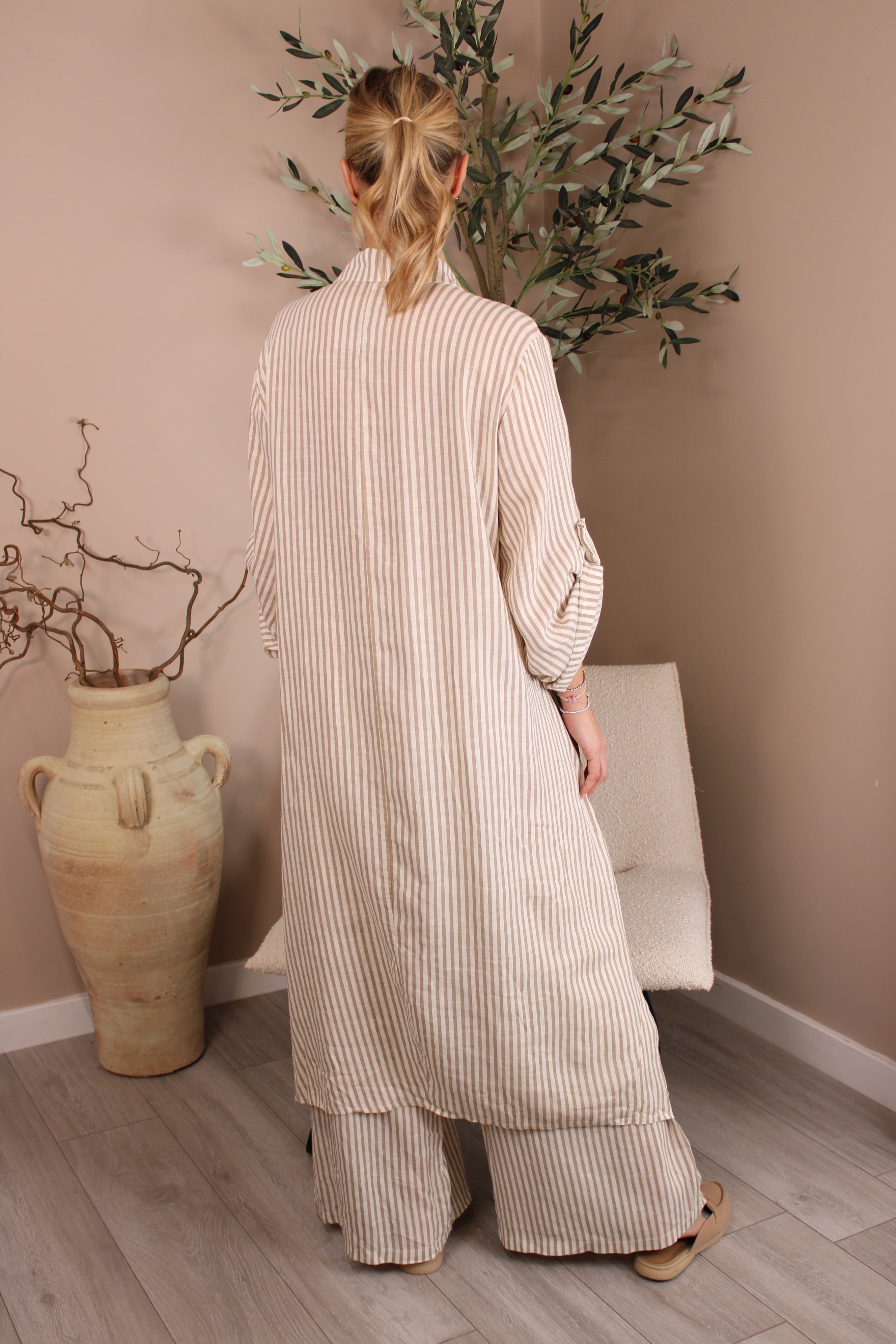 Hamptons Linen Stripe Shirt Dress