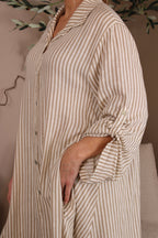 Hamptons Linen Stripe Shirt Dress
