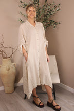 Hamptons Linen Stripe Shirt Dress