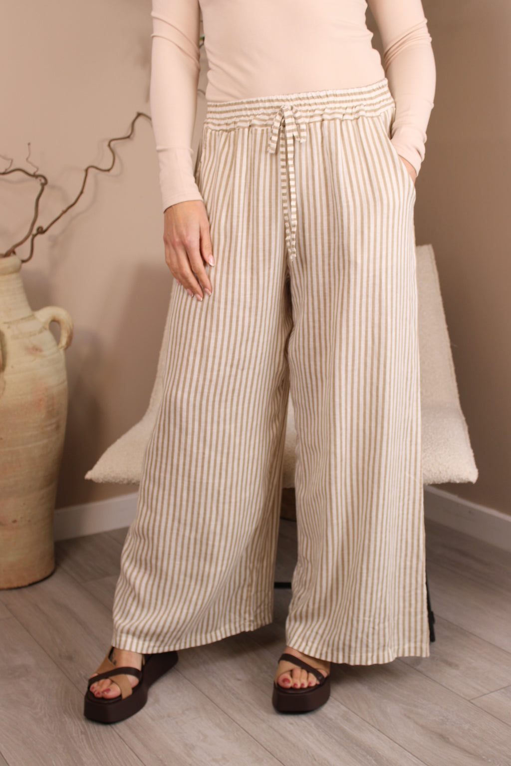 Hamptons Linen Stripe Trousers
