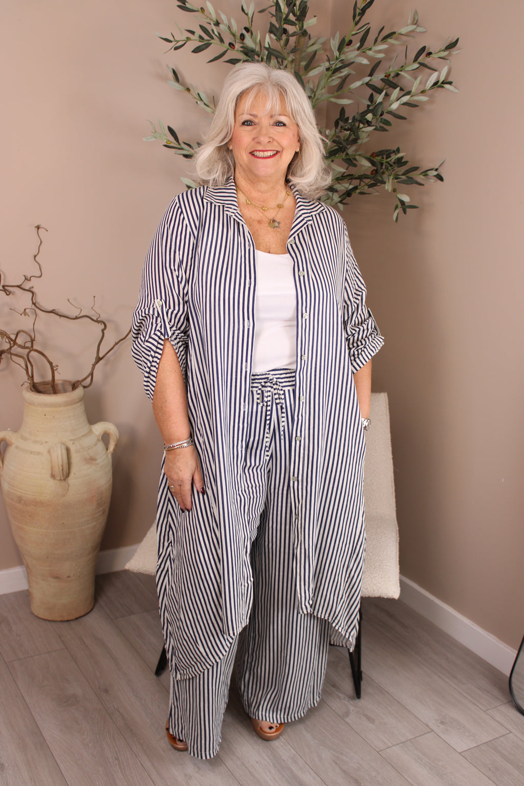 Hamptons Linen Stripe Shirt Dress