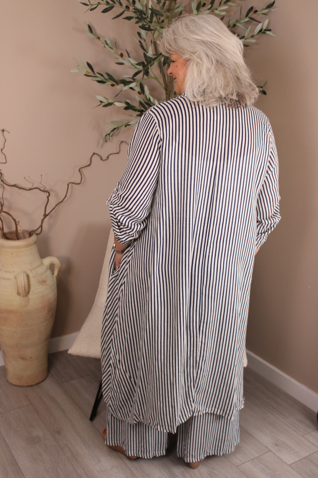 Hamptons Linen Stripe Shirt Dress