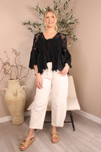 Almeria Crochet Frill Cardi