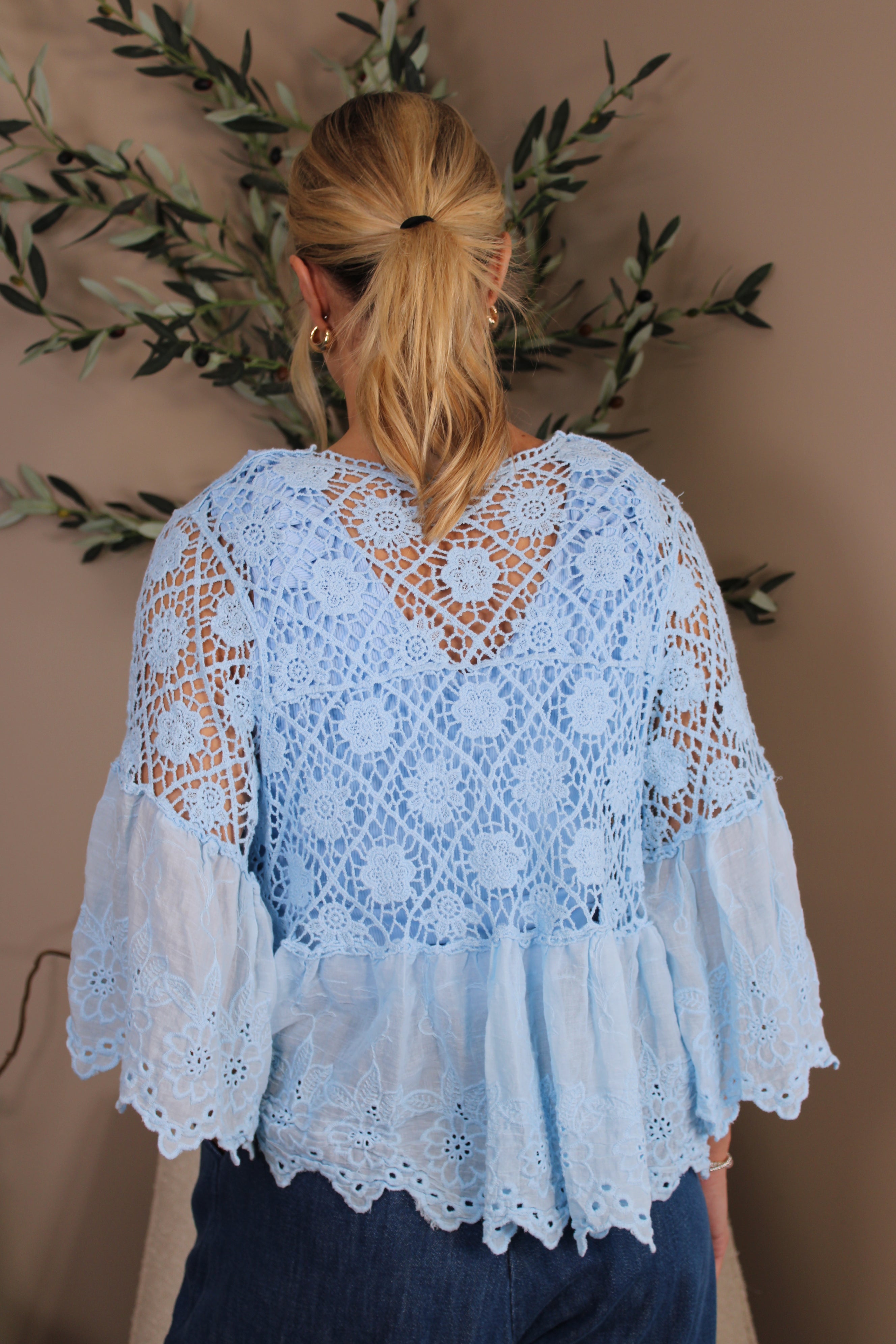Almeria Crochet Frill Cardi