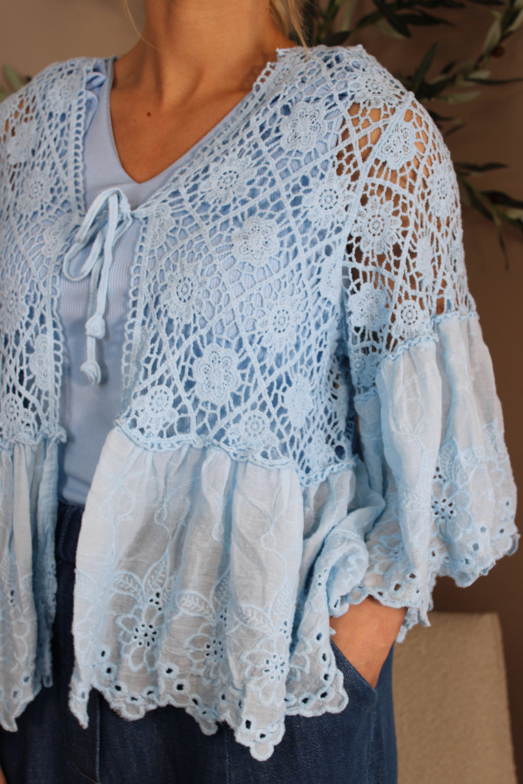 Almeria Crochet Frill Cardi